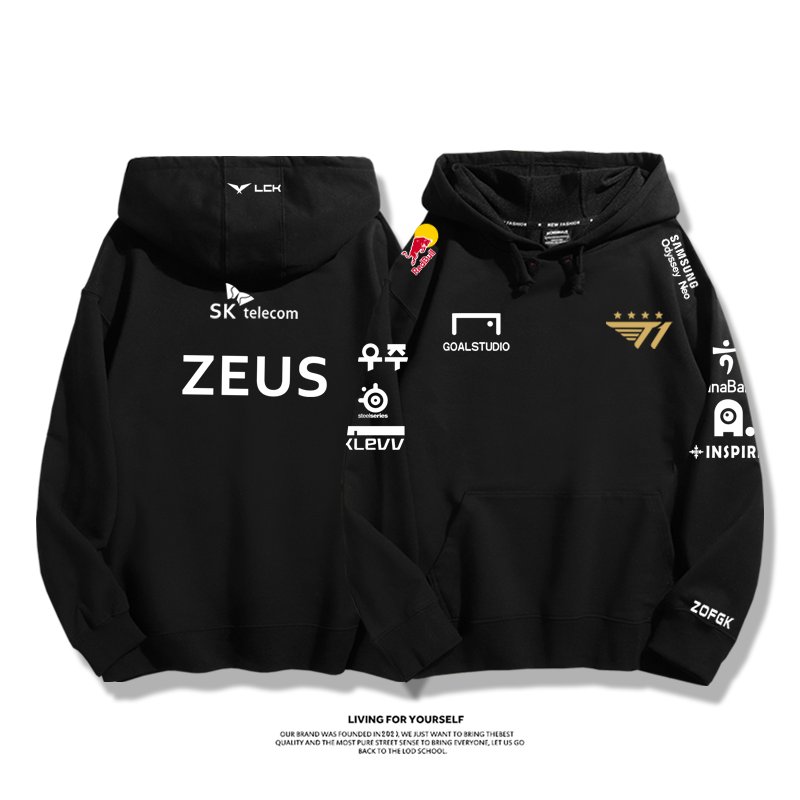 SKT T1战队服FAKER同款外套S14全球总决赛2024秋冬新款连帽卫衣男-图0