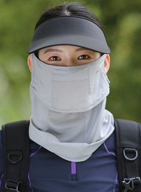 透气分层喝水免摘轻薄防晒面罩