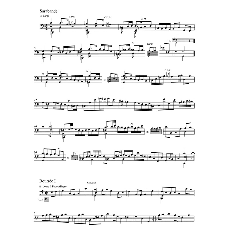 骑熊士原版 巴赫 六首无伴奏大提琴组曲 BWV1007-1012 学术评注版 Bach 6 Suites a Violoncello Solo senza Basso BA05217 - 图2