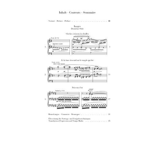 亨乐原版 德彪西 意象集卷二 钢琴独奏带指法 Debussy Images 2e série HN389 - 图1
