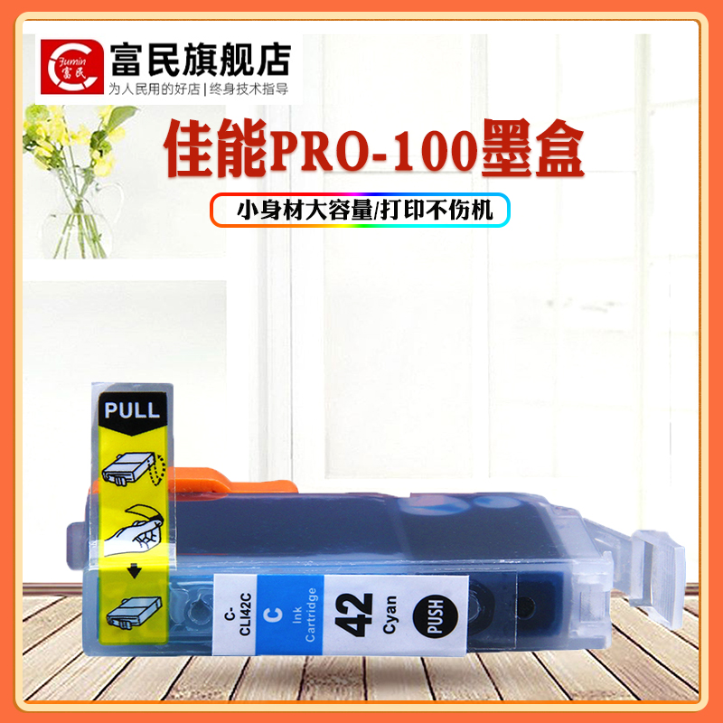 pro100墨盒 适用佳能CANON PRO-100彩色打印机墨盒 佳能CLI-42BK C M Y PC PM GY LGY打印机墨盒 一套8色墨盒 - 图0