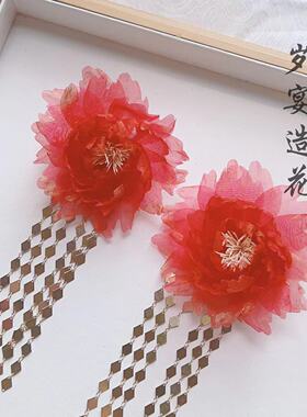 岁宴发夹真丝古风仙气汉服手作