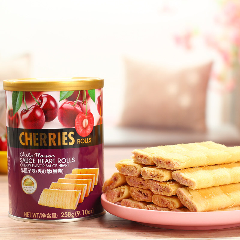 车厘子味夹心酥美伦多儿童258g蛋卷 好祺食品蛋卷饼干