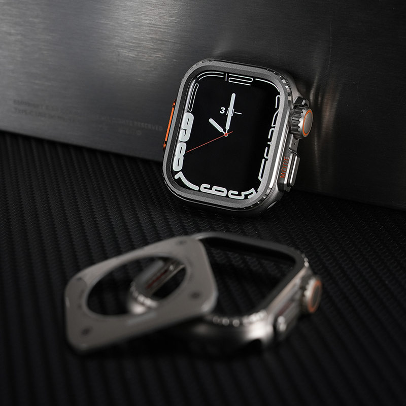 适用AppleWatch9保护壳秒变Ultra2表壳AppleWatchS10金属iWatchS表带iPhoneWatch8代SE苹果S10S9手表带Series - 图0