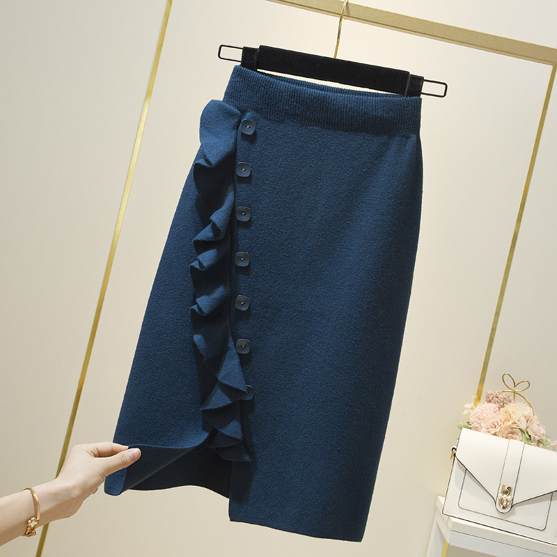 针织女新款冬天配毛衣显瘦秋冬裙子 格妮婷半身裙