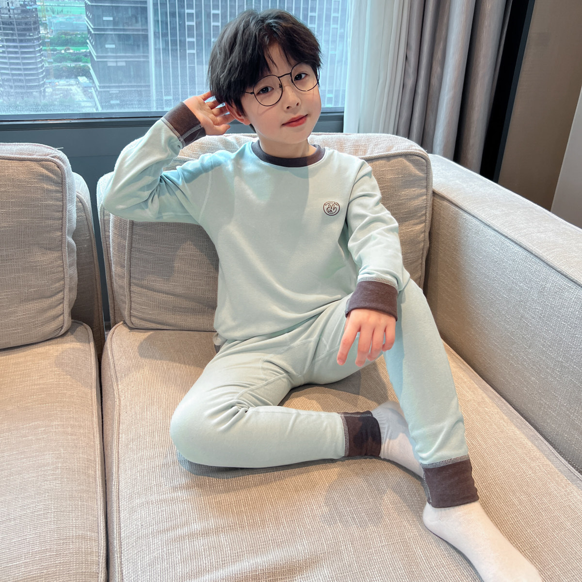 儿童装男童睡衣秋衣秋裤套装2025新款大童家居服德绒冬款保暖内衣,淘宝优惠券,粉丝福利购,淘宝优惠卷