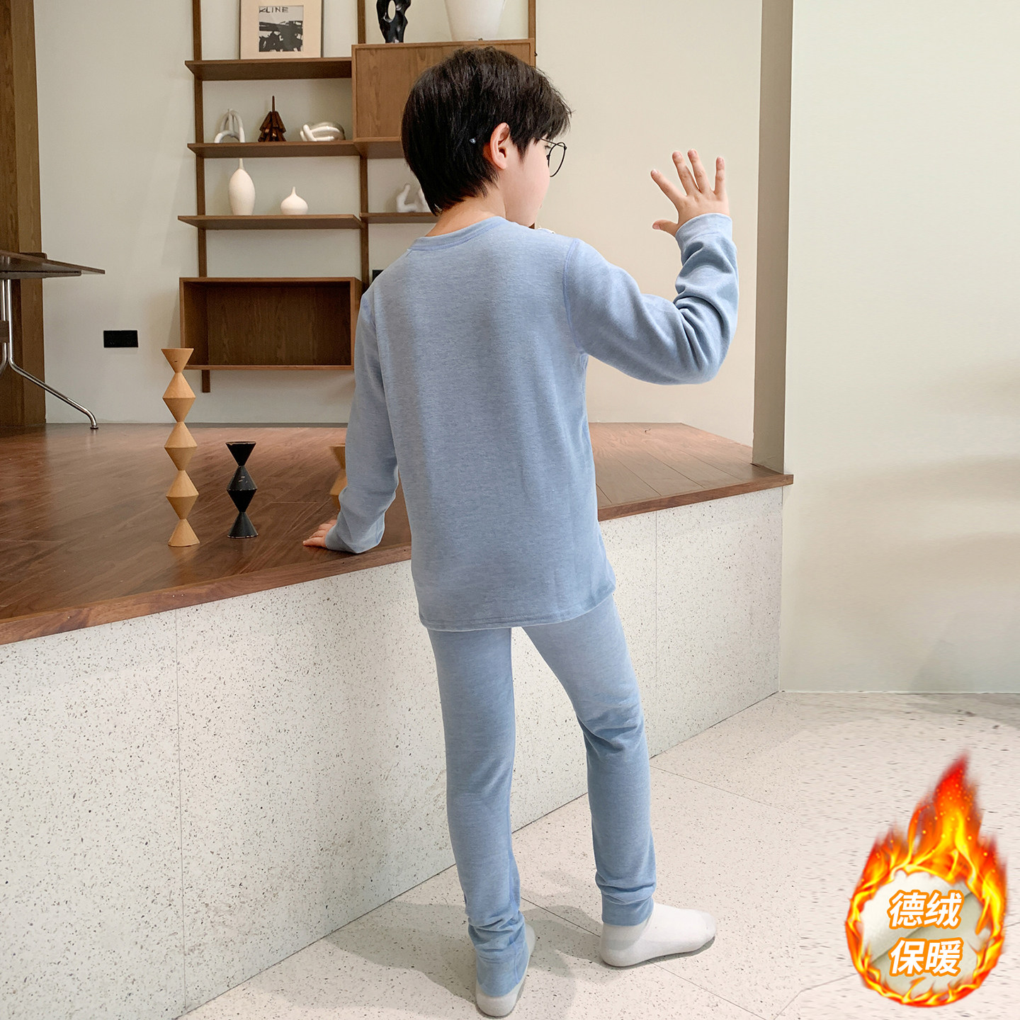 儿童装男童睡衣套装2025新款保暖内衣秋衣秋裤男孩大童家居服德绒,淘宝优惠券,粉丝福利购,淘宝优惠卷