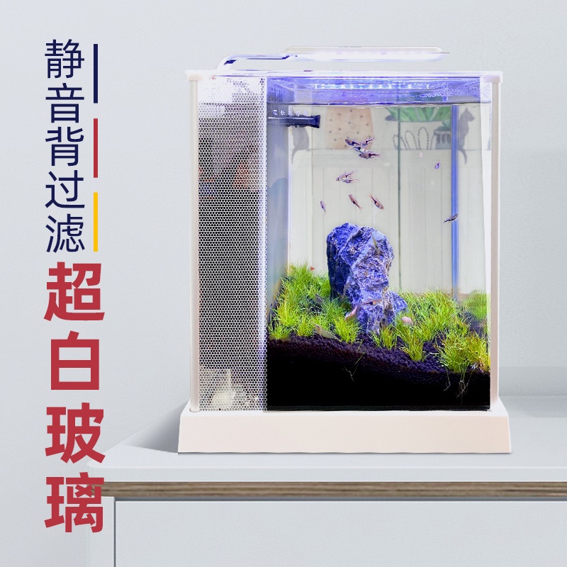 阿诺比玻璃鱼缸家用小型水草缸造景套餐虾虎缸办公桌面南美水族箱 世畅水族企业店 淘优券