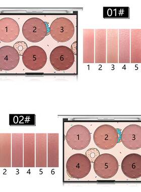 MISS ROSE 6colors Matte Shimmer Blush Palette 6色腮红盘