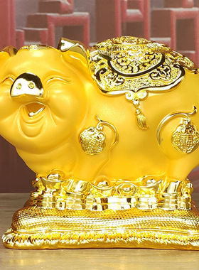 树脂存钱罐客厅生肖猪摆件大容量