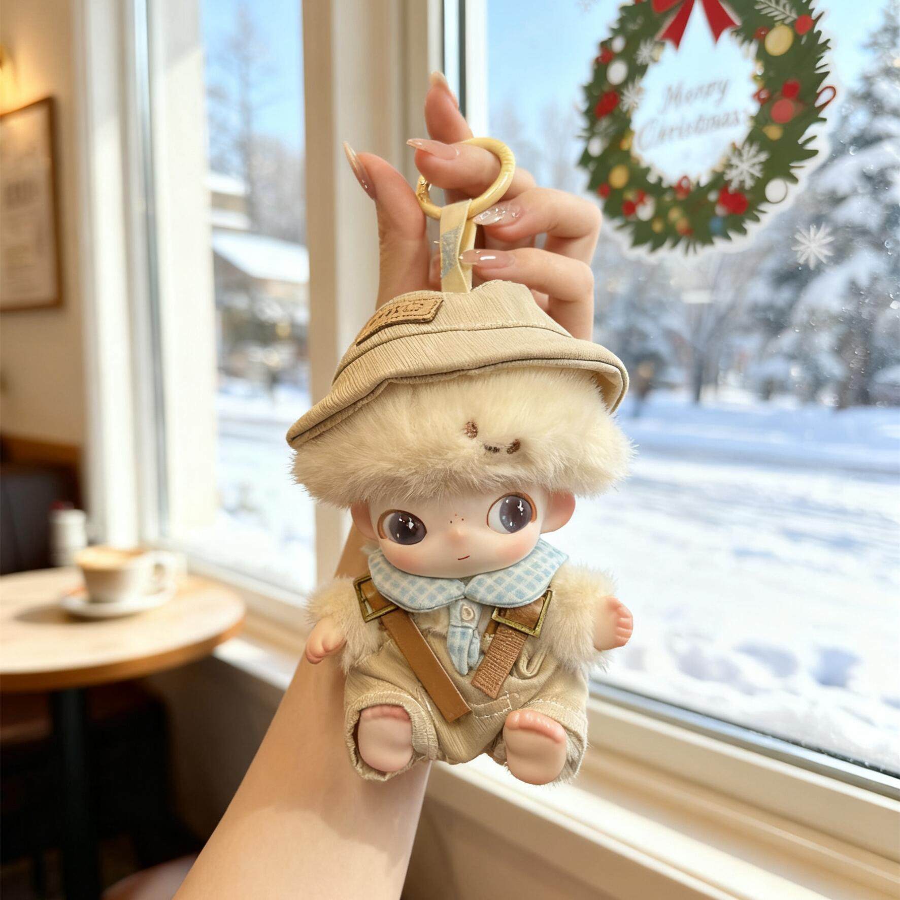 DIMOO娃衣DIMOO新品新生日记娃衣潮玩公仔衣服替换装卡其色工装,淘宝优惠券,粉丝福利购,淘宝优惠卷