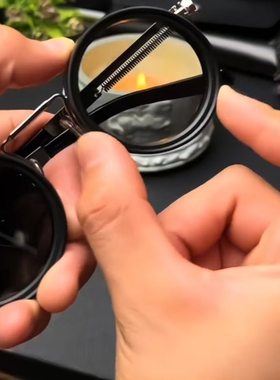 ND滤镜眼镜变色偏光减光可调偏光太阳镜框防紫外线墨镜男款圆框