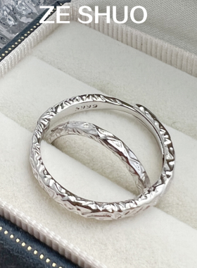 免费刻字999足银情侣对戒原创