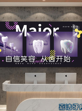 口腔诊所宣传发光灯挂画