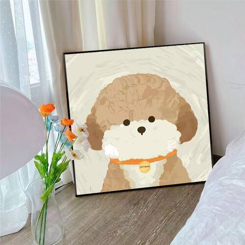 卡通ins可爱狗狗挂画背景墙床头餐厅装饰画宠物店墙面趣味挂画 - 图1