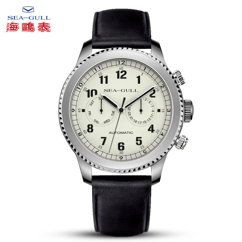 正品海鸥手表男士双时区防水夜光全自动机械表男表飞行员6080H潮 正品海鸥手表男士双时区防水夜光全自动机械表男表飞行员6080H潮