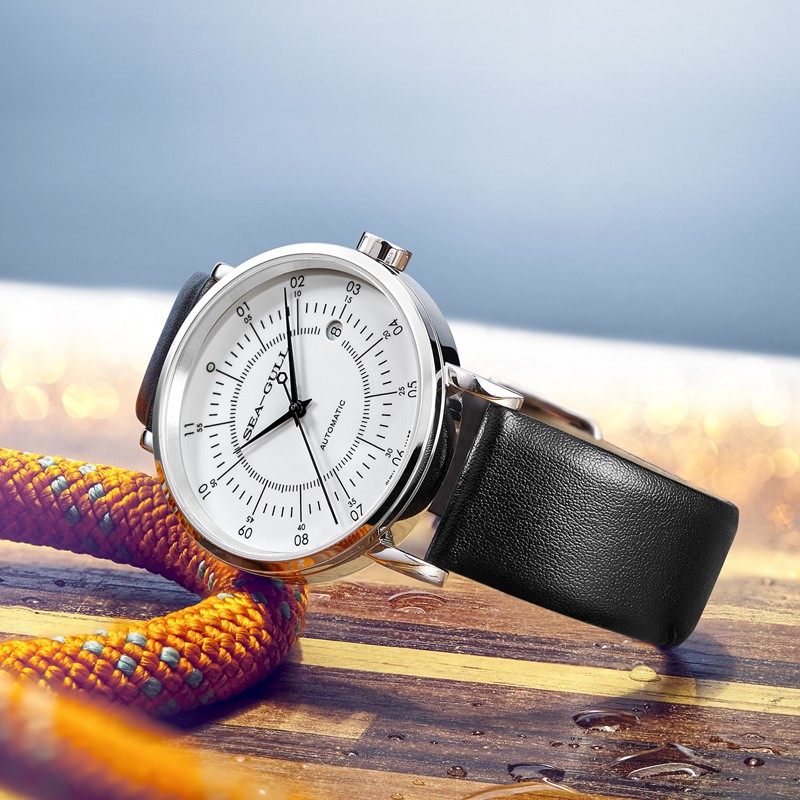 正品海鸥手表男士商务简约机械表男表全自动星海罗盘819.17.6045H