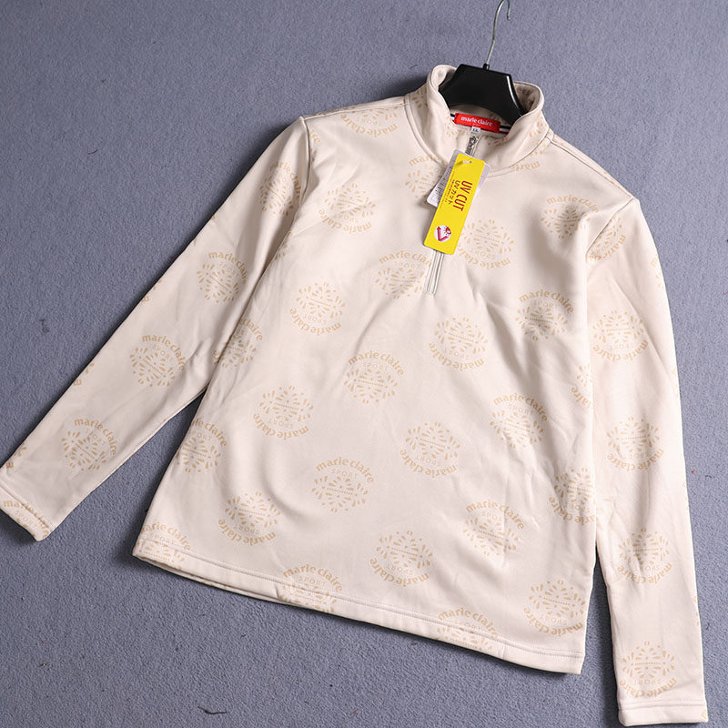 秋冬立领半拉链长袖高尔夫球服女弹力速干加绒保暖印花Golf卫衣,淘宝优惠券,粉丝福利购,淘宝优惠卷