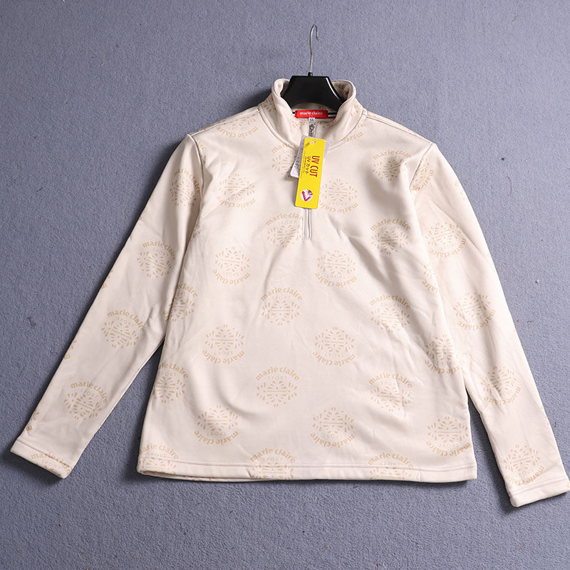 秋冬立领半拉链长袖高尔夫球服女弹力速干加绒保暖印花Golf卫衣,淘宝优惠券,粉丝福利购,淘宝优惠卷