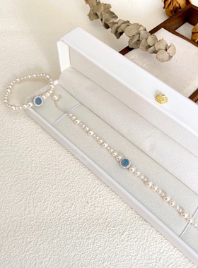 海蓝宝S925银渐变珍珠轻奢手链