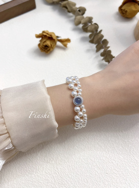 珍珠手链其他银珍珠法式银男女