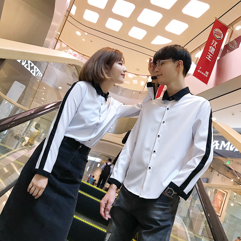 7cb情侣装七分袖夏新款修身衬衫 7cb衬衫