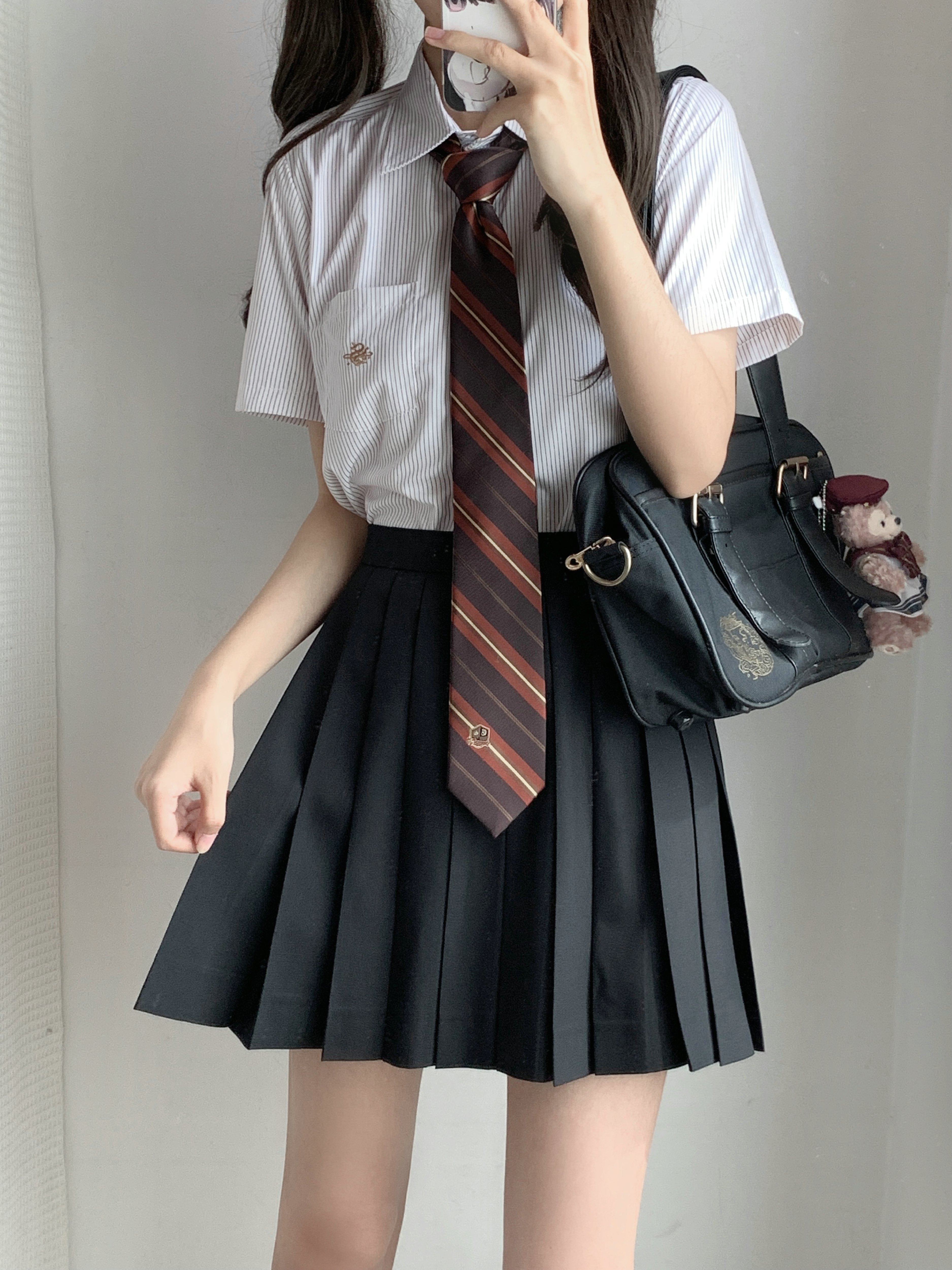 【潘特维拉】小山南自制长袖jk制服衬衫上衣刺绣条纹休闲百搭款