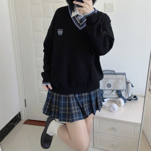 【潘特维拉】冬有夏毛衣 JK/DK秋季日系学院风制服校长袖针织上衣 - 图2
