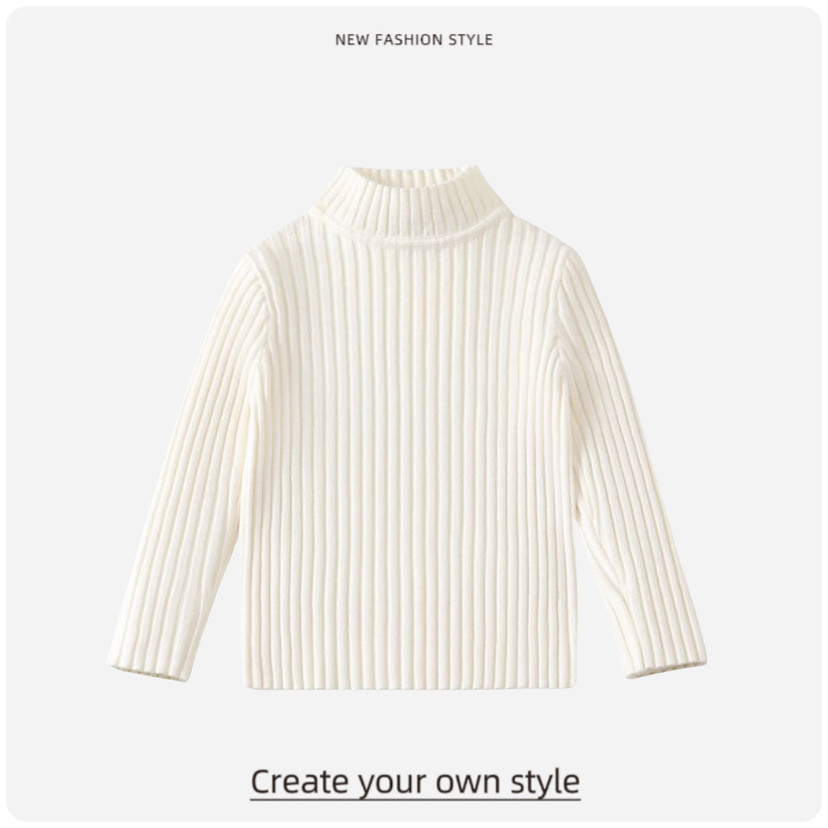 2024儿童秋冬毛衣新款男女童通用韩版洋气纯色打底衫半高领针织衫,淘宝优惠券,粉丝福利购,淘宝优惠卷