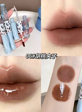 豹纹双头唇釉哑光唇泥口红小支