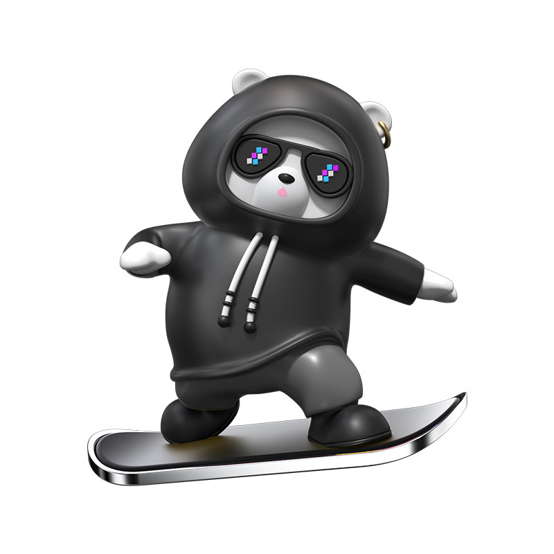 汽车滑板熊diy制作创意可爱滑动摆件车载卡通动动熊中控屏幕装饰,淘宝优惠券,粉丝福利购,淘宝优惠卷