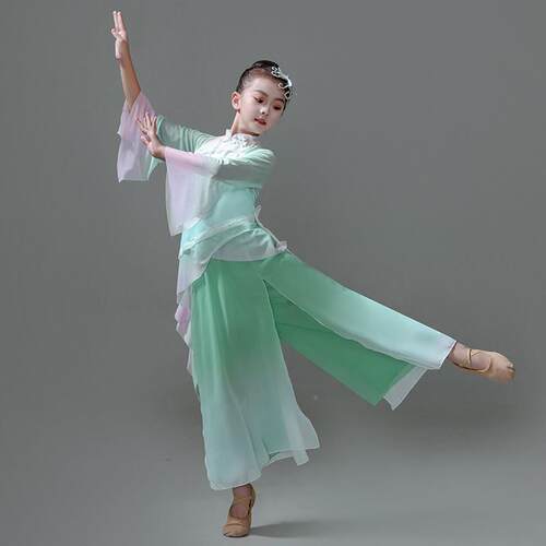 儿童古典出服飘逸演女童练服中JCC国舞功民族舞剧目表演扇舞子舞 - 图2