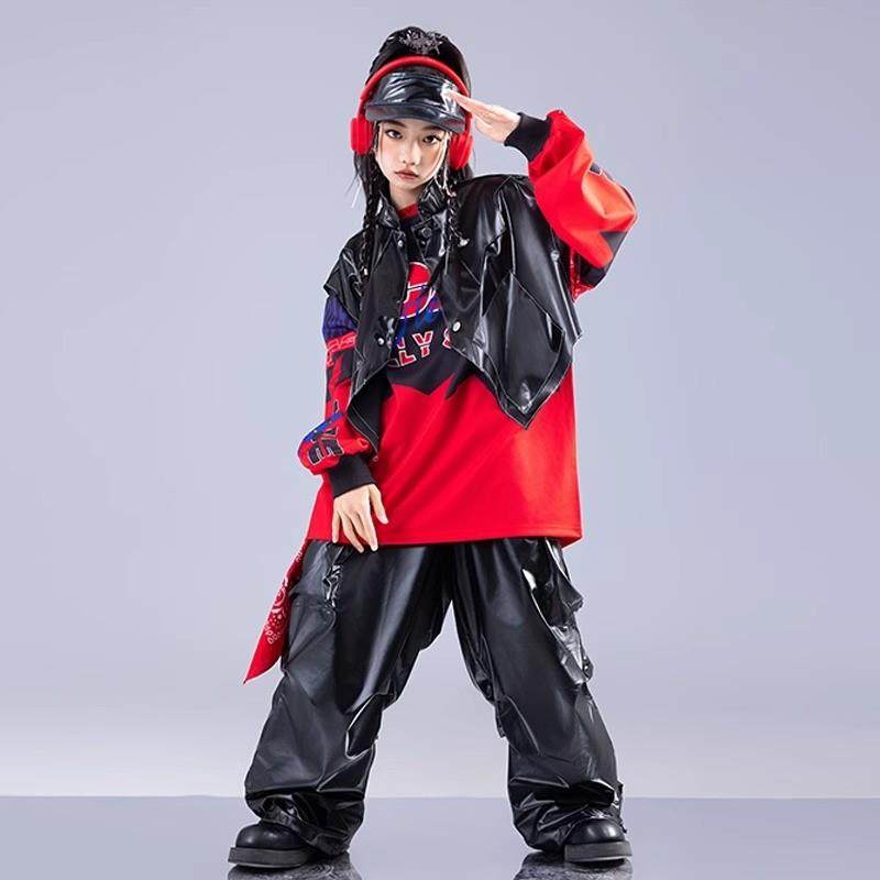 元旦少儿街舞潮服男孩套装少儿hiphop嘻哈炸街服装皮裤女孩演出服,淘宝优惠券,粉丝福利购,淘宝优惠卷