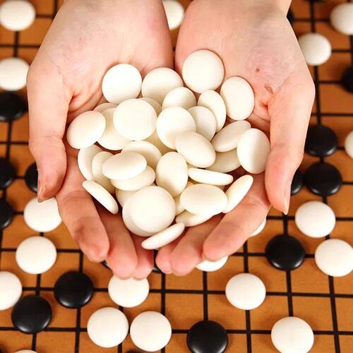 围棋罐黑白散子标准十九路棋子棋罐五子棋仿玉子密胺儿童学生成人 - 图0