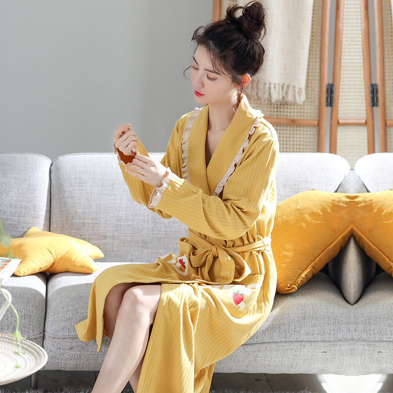 2022年新款春秋长袖长款甜美睡袍 朵拉日记睡袍/浴袍