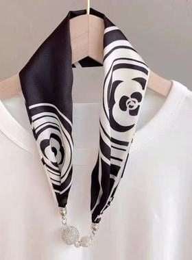 磁扣丝巾女韩版百搭护装饰品