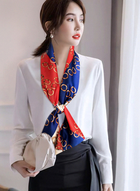 女穿搭西装高级感丝巾围巾项链配饰毛衣链衣服系围脖子挂件吊坠