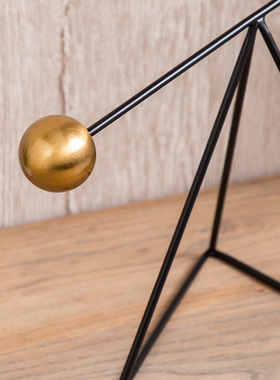 北欧工艺品现代简约黑色几何铁艺摆件轻奢样板房客厅软装装饰用品