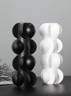 现代简约树脂花瓶摆件样板房客厅软装饰品创意餐桌螺旋干花插花器