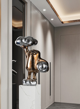 简约现代风树脂电视柜人物雕塑