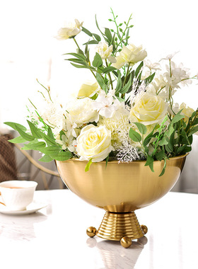 欧式风不锈钢客厅茶几台面花器