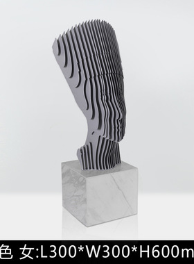 轻奢风样板房间抽象人像软装饰品