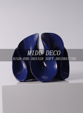 北欧现代抽象白色花朵小摆件样板间家具配饰简约客厅家居装饰品