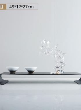 金属装饰新中式客厅茶几摆放