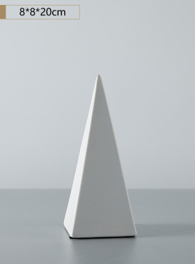 现代简约几何体雕塑白色轻奢陶瓷软装饰品摆件样板房客厅玄关酒柜