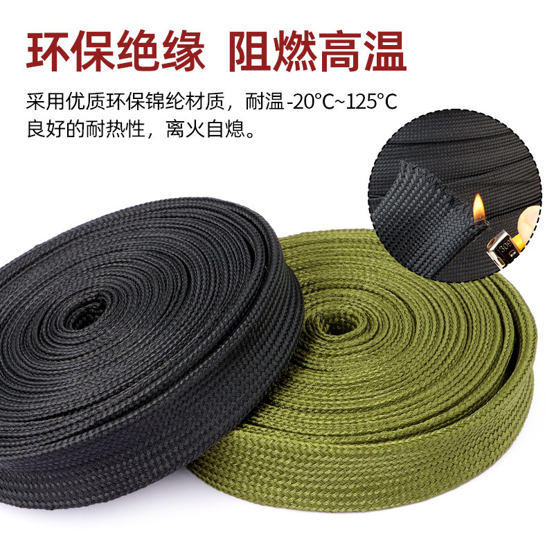 锦纶编织套管电线电缆线束保护套棉线棉纶网管阻燃耐高温编织套管 - 图2