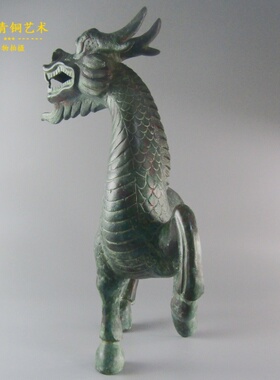 仿古青铜器铜龙马工艺礼品家居摆件桌面摆设包邮东方青龙别墅装修
