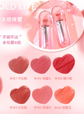 HOLD LIVE哑光口红丝绒唇露雾面清透水润轻薄亮果冻唇蜜不易脱色