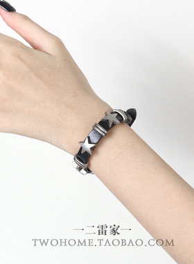 朋克星星皮带手链手环五角星腕带