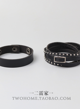 铆钉皮带手链辣妹叠戴腕带女手环